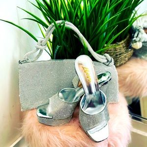 Aja Rhinestone Flare Heel